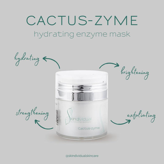 Skindividuals Cactus-Zyme hydrating enzyme mask for brightening, strengthening and exfoliating.